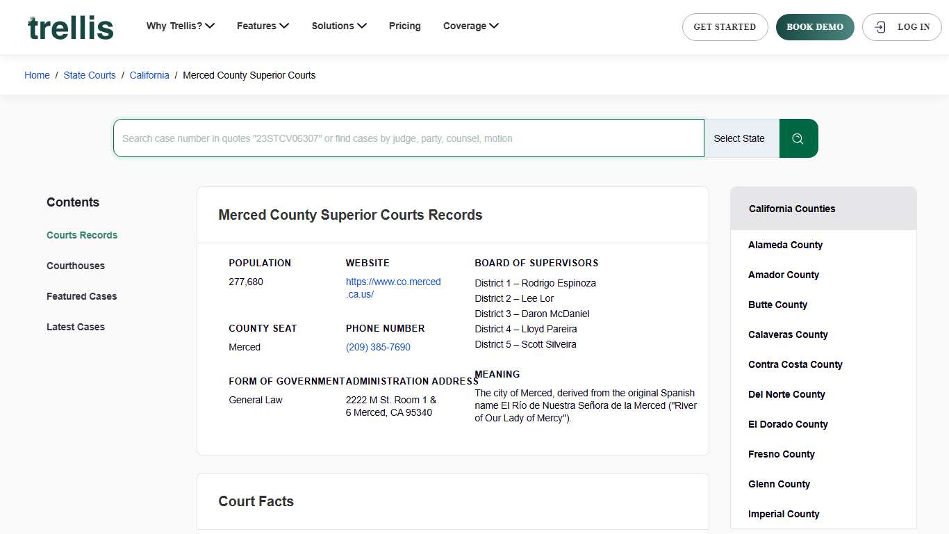 Merced County Superior Records | Merced County, CA Case & Docket Search | Trellis.Law