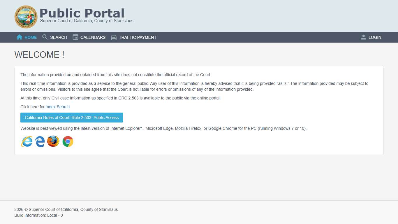 Public Portal - Superior Court of California, County of Stanislaus